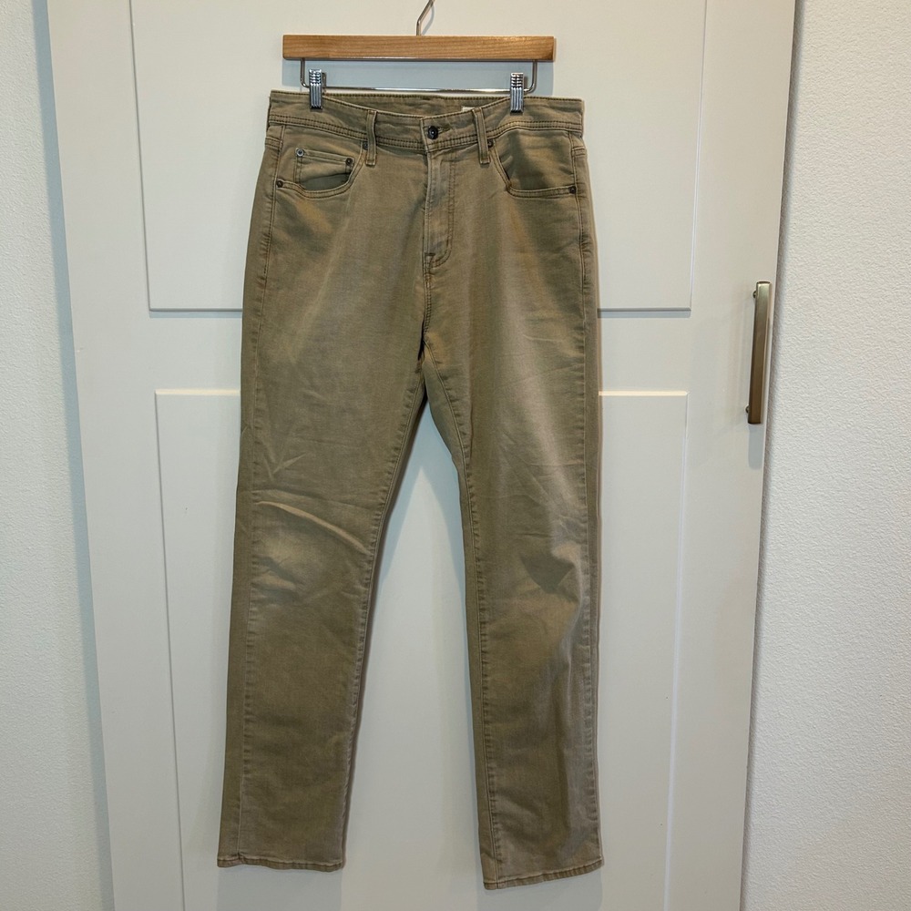 CREMIEUX Mens Relaxed Straight Premium‎ Denim Khaki Pants Size 33x34